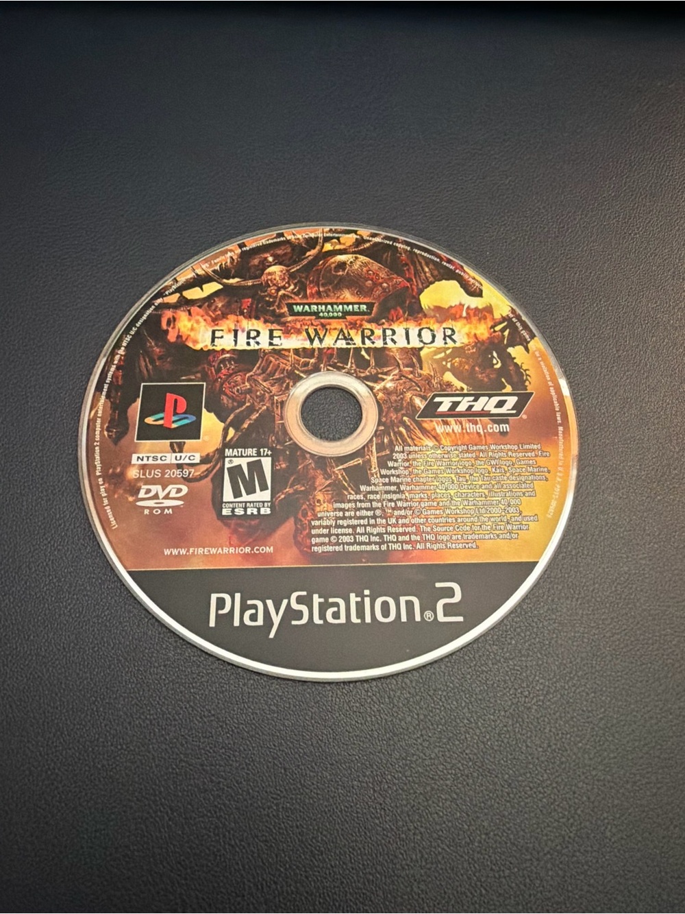 PlayStation 2 Warhammer Fire Warrior Disc